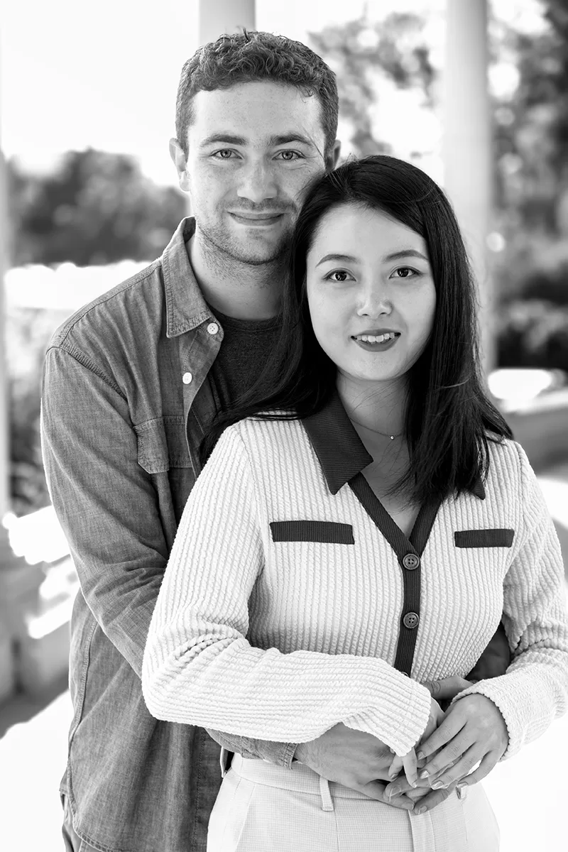 balboa park black and white couple photography jpg