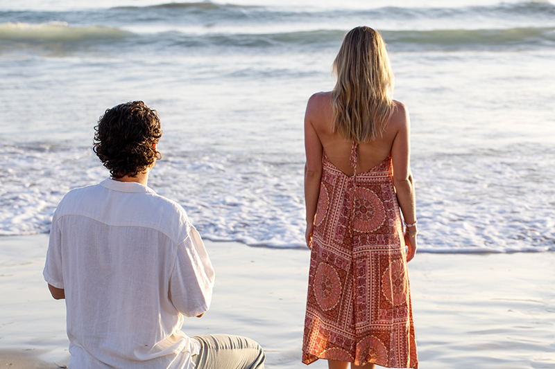 surprise beach proposal photos